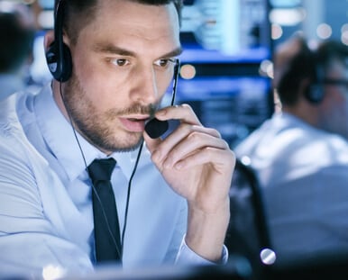 Man wearing headset 