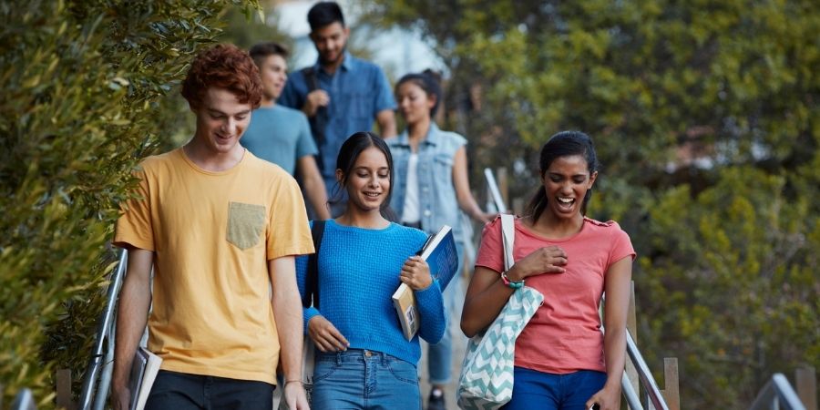 Students walking between classes