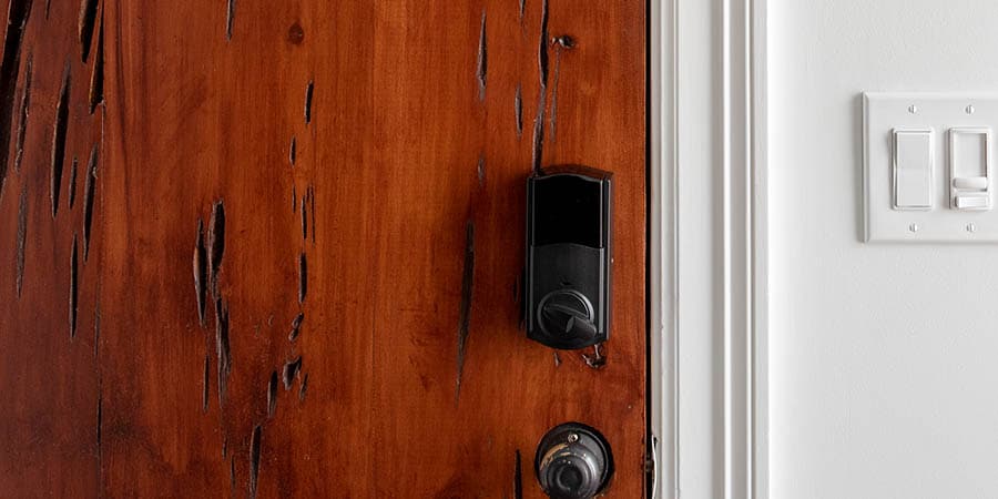 Smart lock on a door